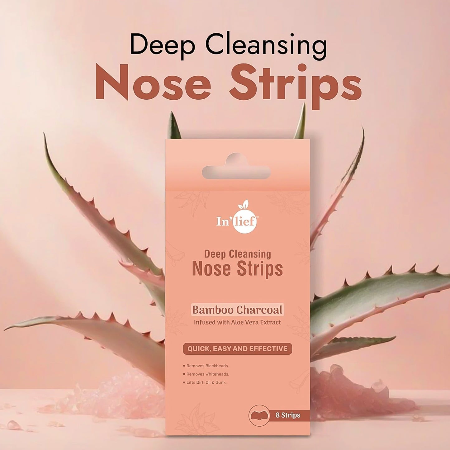 Inlief Bamboo Charcoal Nose Strips for Deep Cleansing - 8 Count - Happy Price - Image 6