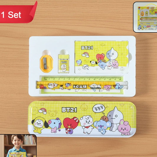 Cartoon Printed Pencil Box Stationery Set for Kids - 1 Set - Happy Price - Image 1