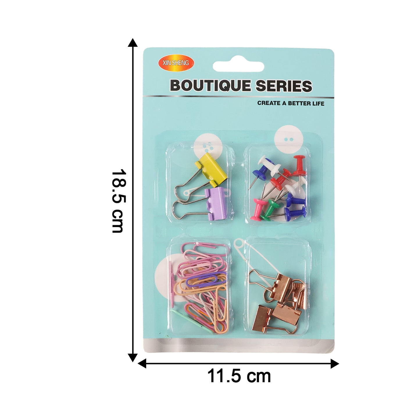 Office Stationery Clips and Pins Assortment Set - 1 Pc - Happy Price - Image 3