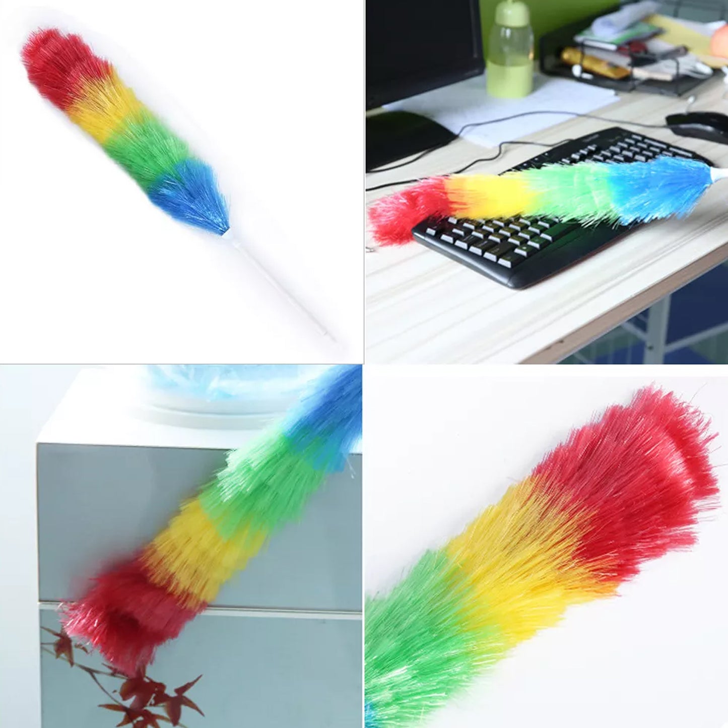 Colorful Feather Duster  Microfiber Duster For Cleaning  Dusting Stick  Dusting Brush - Happy Price - Image 6