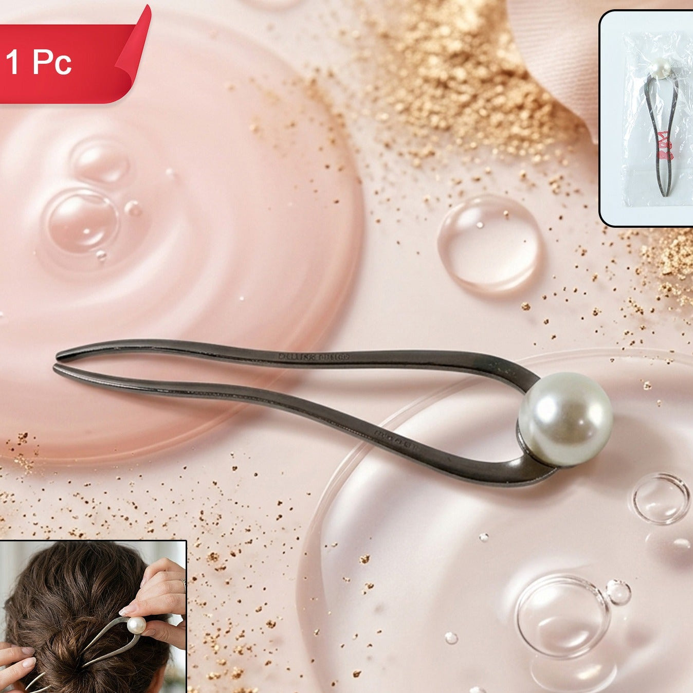 Elegant Pearl Design Hair Pin Clip (1 Pc)