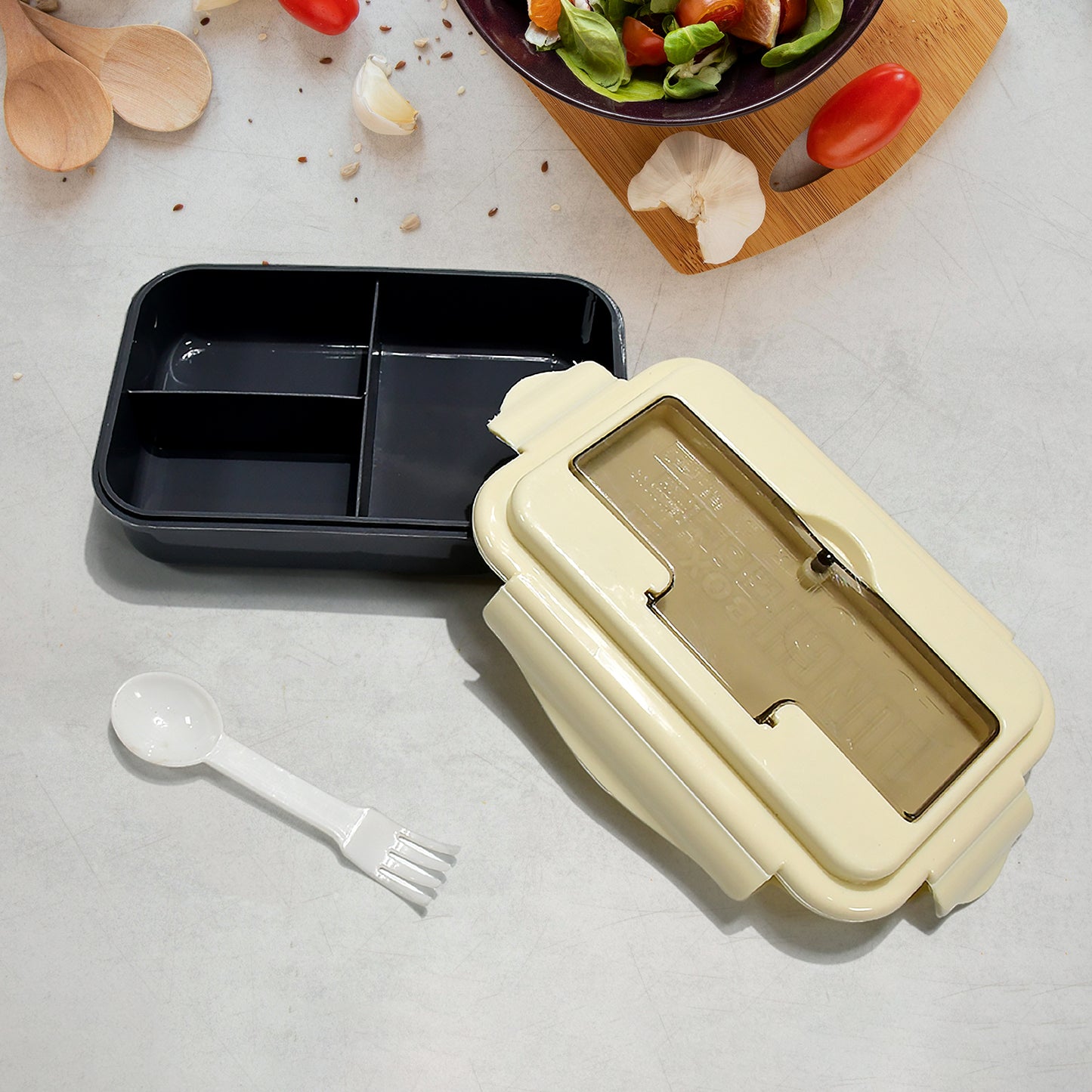 Lunch Box Flex Lock Plastic Liner Lunch Container Portable Tableware Set For Kid Adult Student Children Keep Food Warm - Happy Price - Image 3