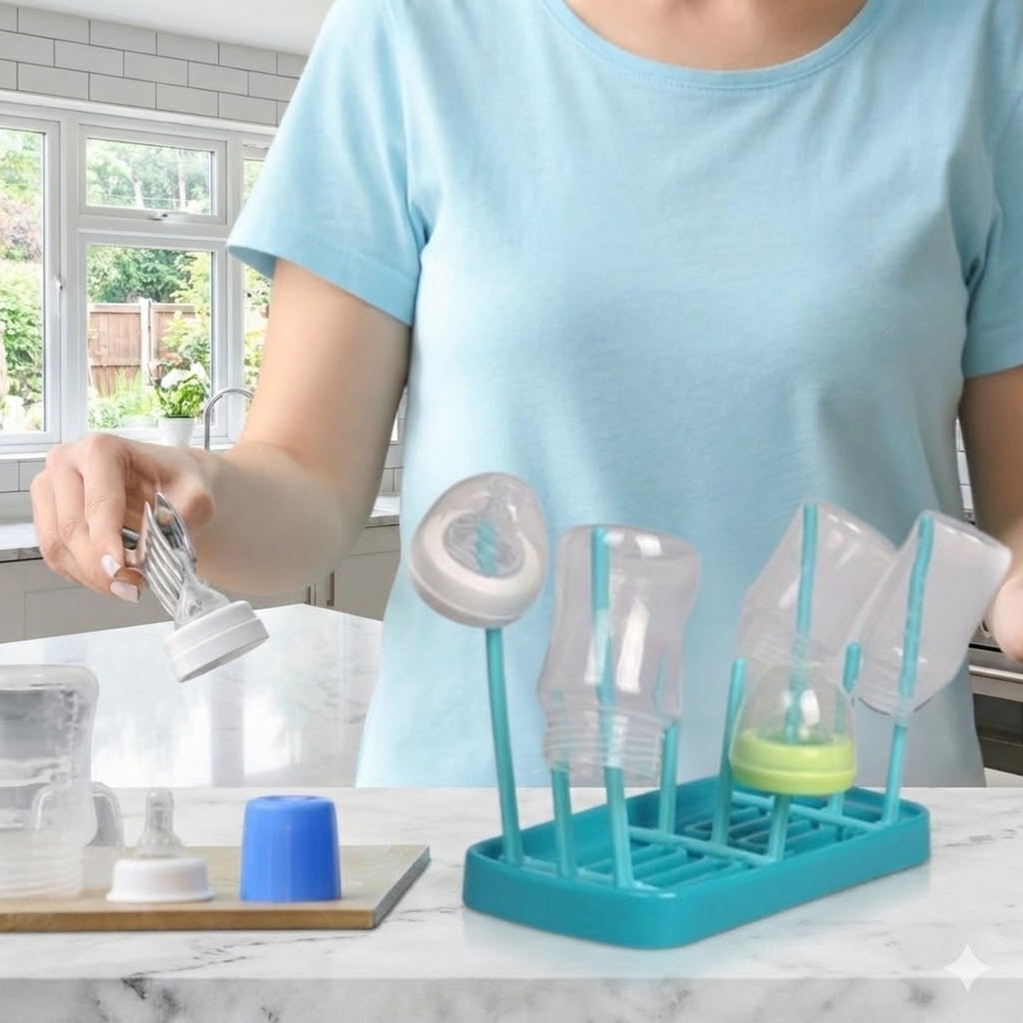 Baby Bottle Drying Stand with Drip Tray - 1 Pc Set - Happy Price - Image 3