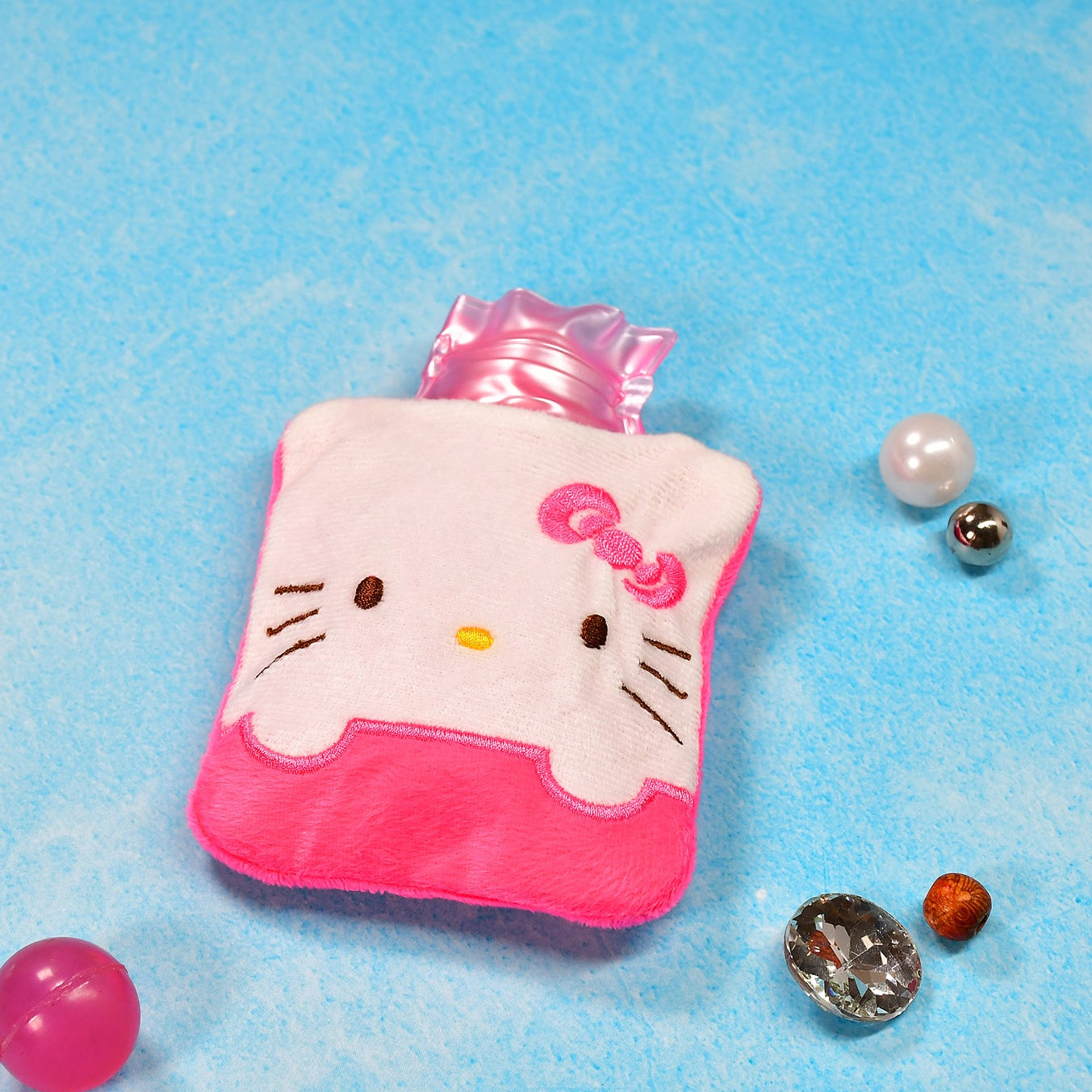 Pink Hello Kitty Small Hot Water Bag with Cover for Targeted Pain Relief - Happy Price - Image 1