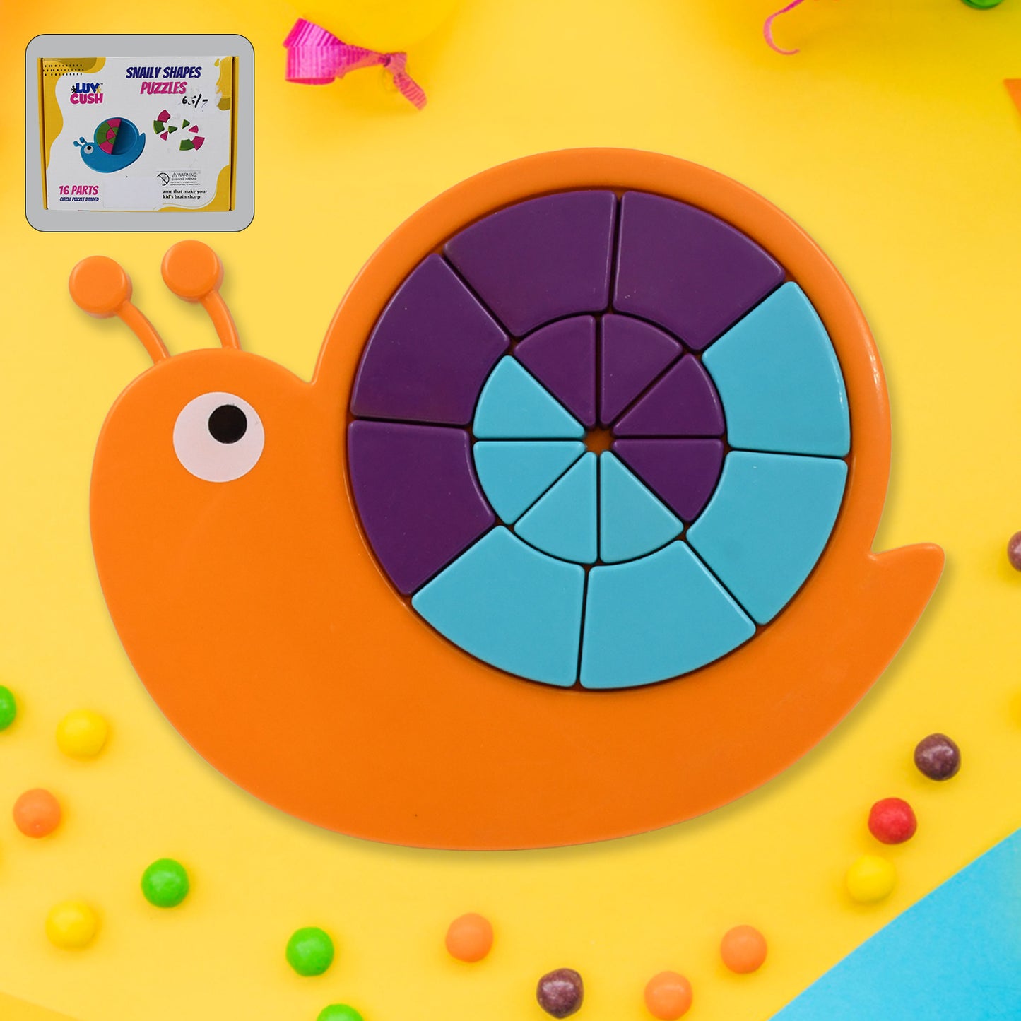 Toys Snail Puzzle Kids Mini Travel Puzzle Games  Pre School Toys Develops Motor  Reasoning Skills Stem Educational Toy Birthday Gifts 3 - 6 Year Kids Brain Games For Kids Building Blocks For Kids (Mix Color) - Happy Price - Image 2