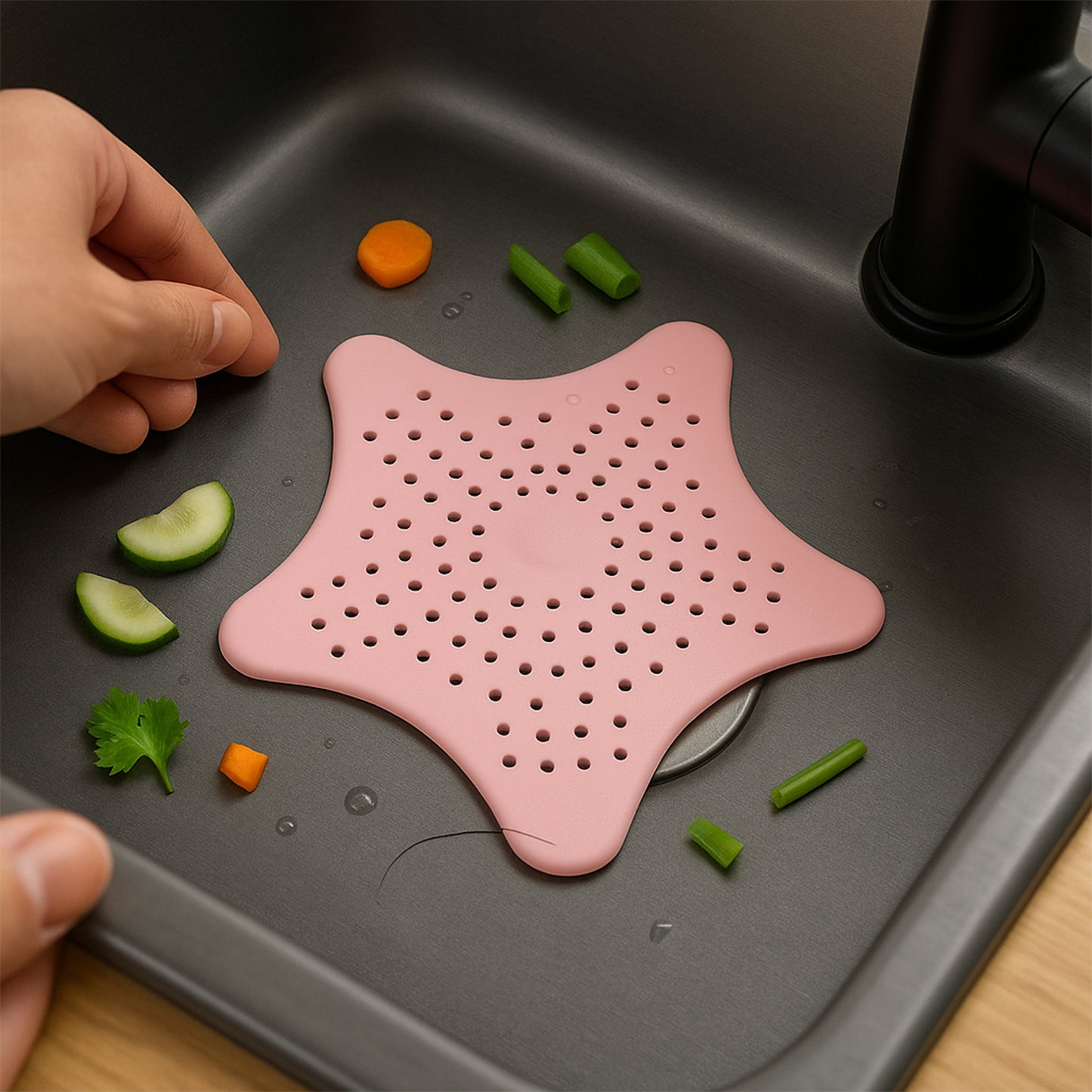 Baby Pink Star Sink Strainer - Bathroom & Kitchen Drain Hair Catcher - Happy Price - Image 6