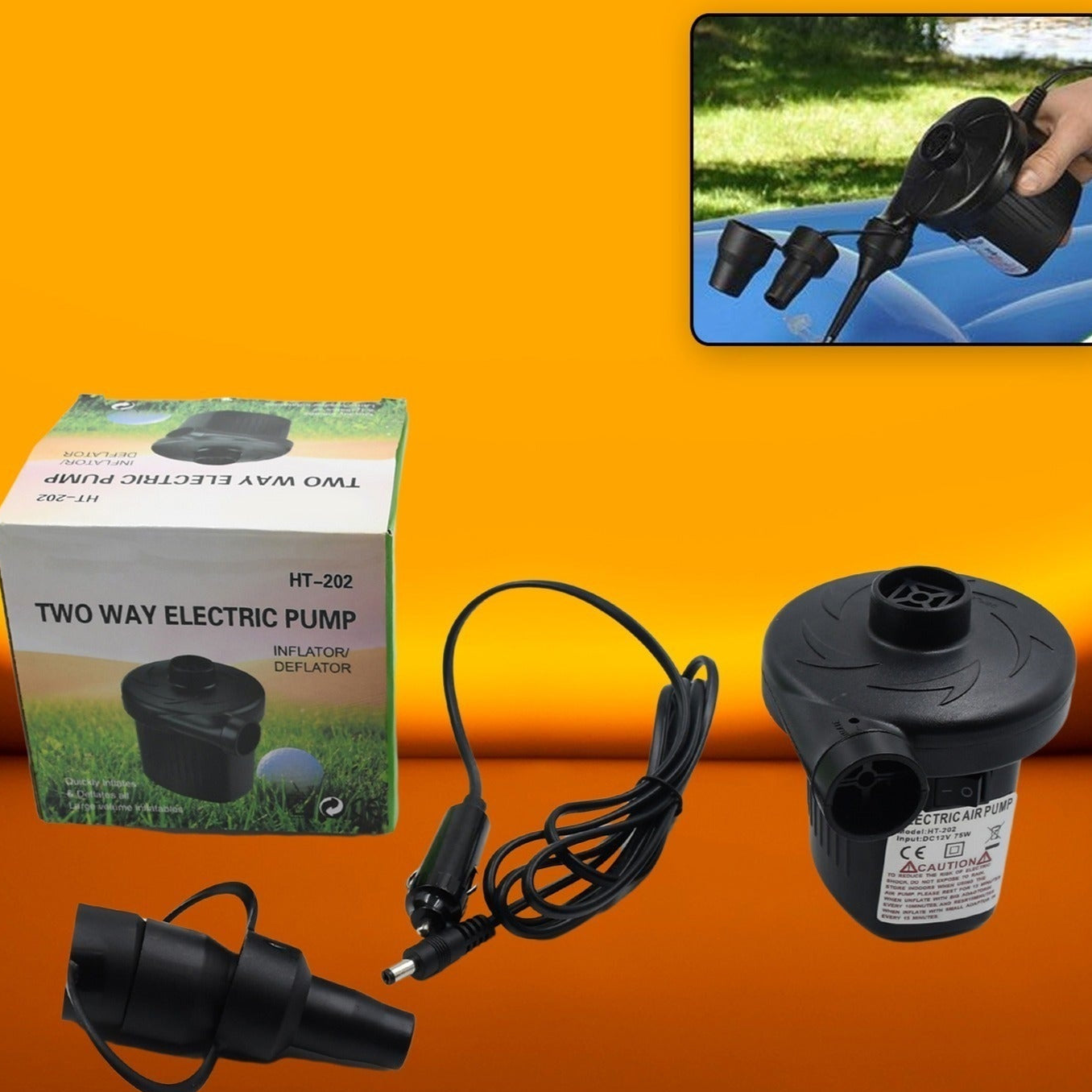a Multi-purpose Electric Air Pump Without Valve Adaptors For Quickly Inflatesdeflates Sofa Bed Swimming Pool Tubes Toys Air Bags - Happy Price - Image 1