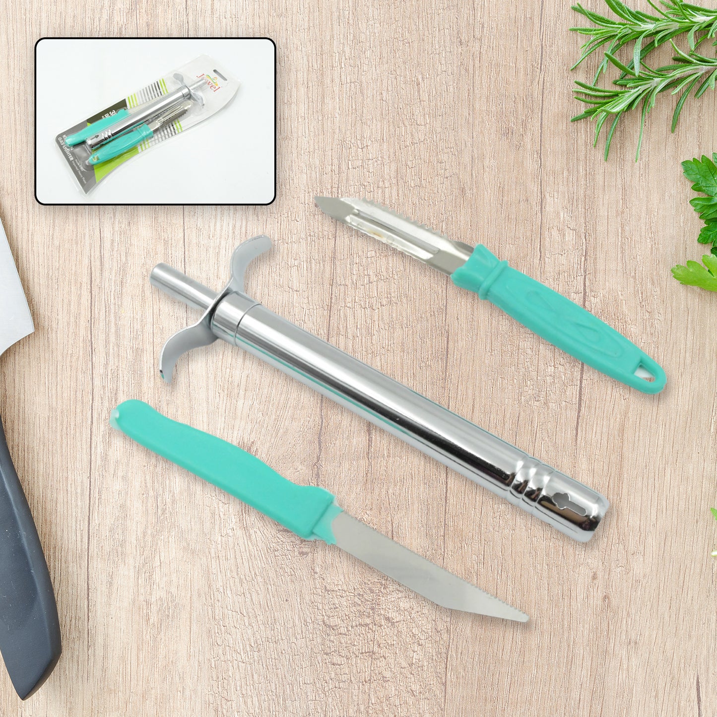 3 In 1 Kitchen Combo - Kitchen Lighter Stainless Steel Knife And Peeler - Happy Price - Image 2