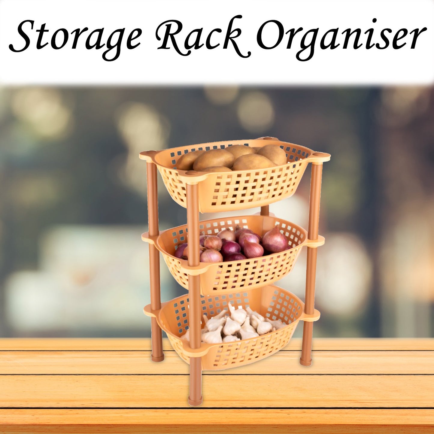 Multipurpose Plastic Storage Rack Organiser - 3 Pcs - Happy Price - Image 2