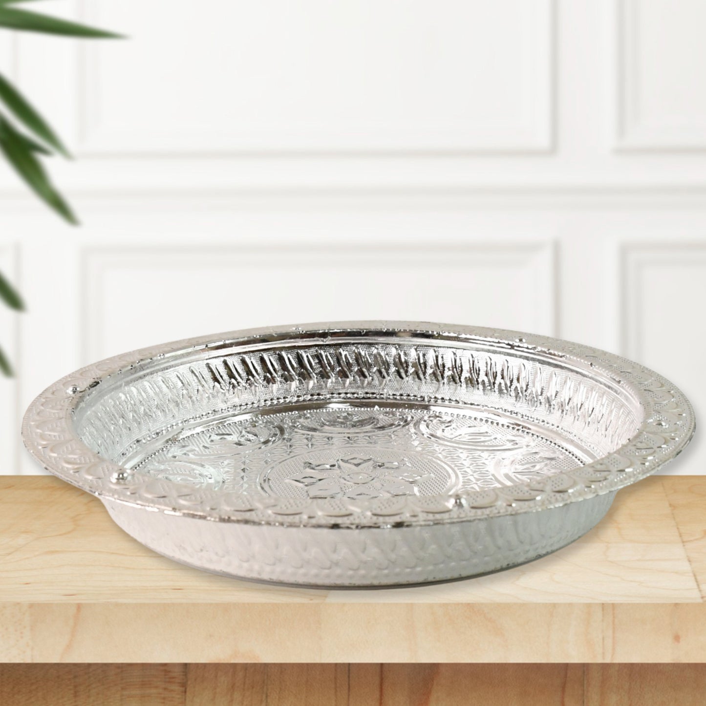 Silver Finish Plastic Pooja Thali - 1 Pc - Happy Price - Image 5