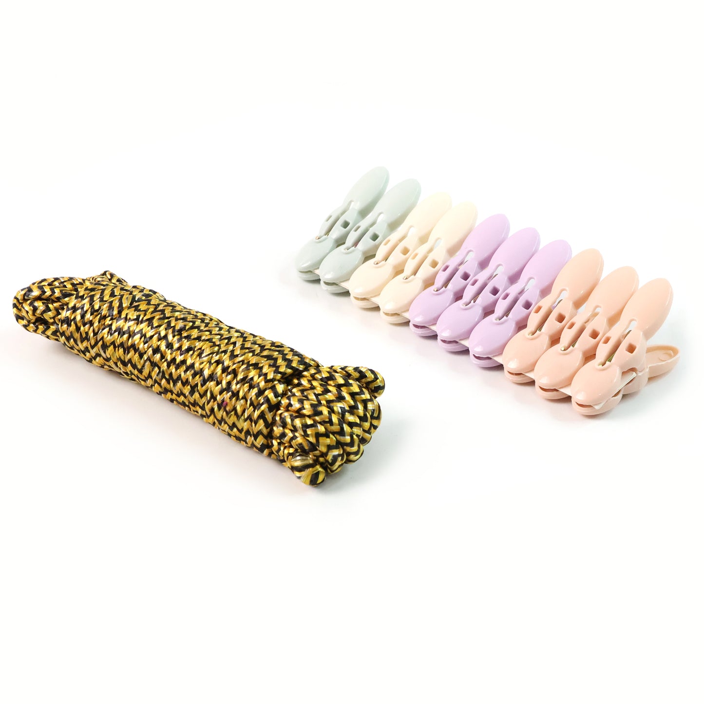 Clothes Drying Rope with 10 Multipurpose Clips - Tangle-Resistant Laundry Line Set - Happy Price - Image 2