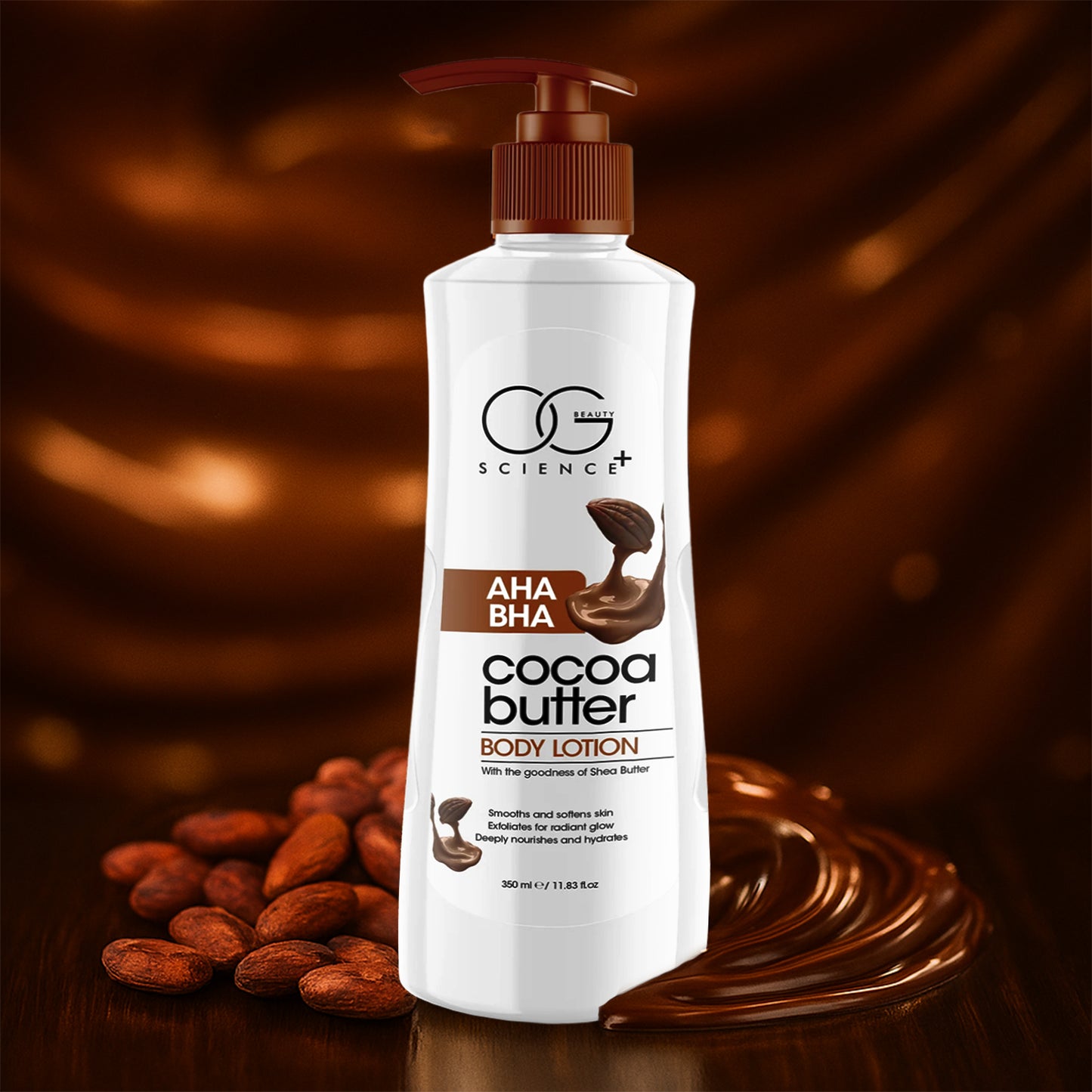 OG Beauty Science+ Cocoa Butter Body Lotion with AHA & BHA - 350 ML - Happy Price - Image 3