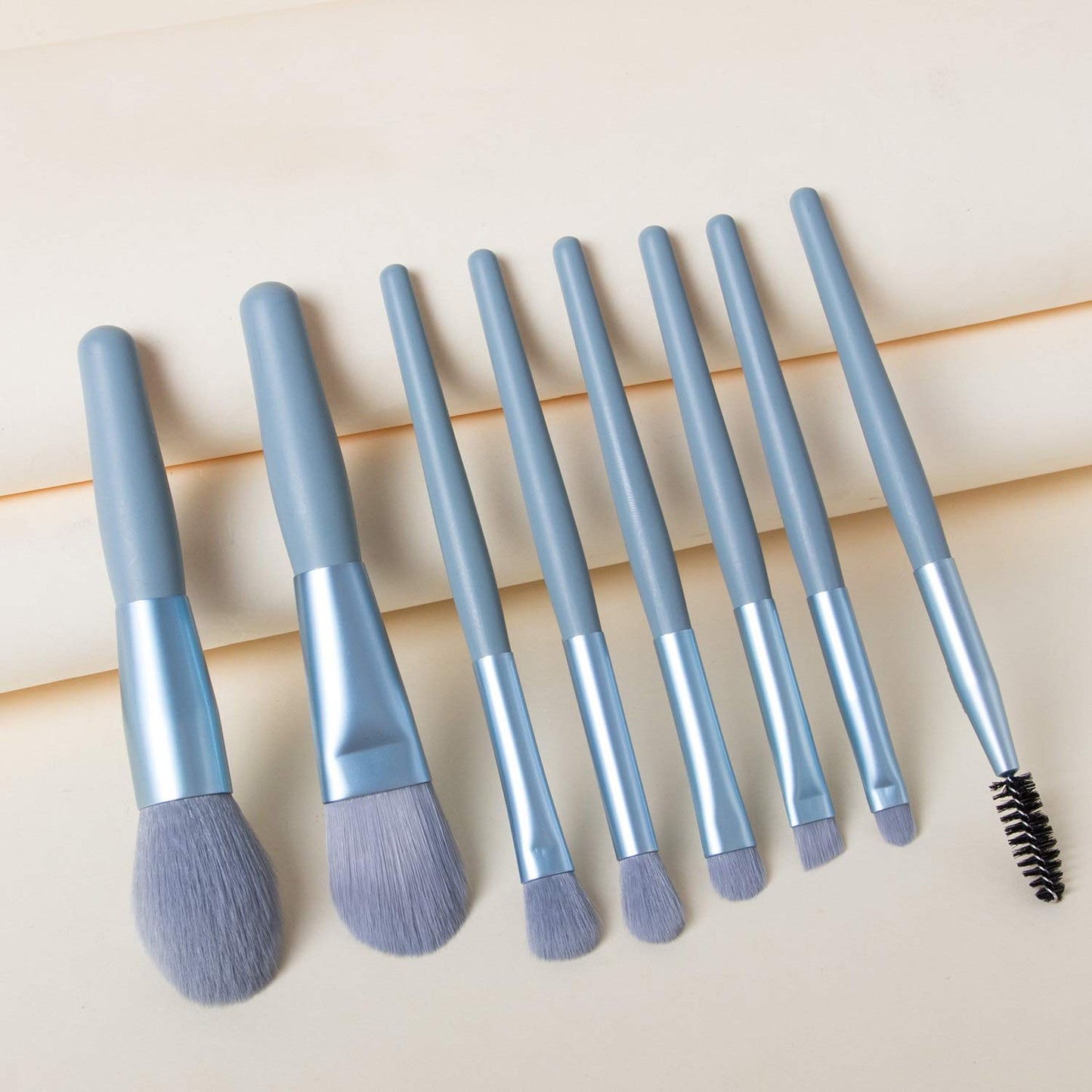 8 Pcs Mini Makeup Brush Set With Case Portable Foundation Brush Kit Travel Premium Synthetic Bristles Cosmetic Brush Set For Powder Blending Blush Eyeshadow Lipstick (Mix Color 8 Pcs Set) - Happy Price - Image 4