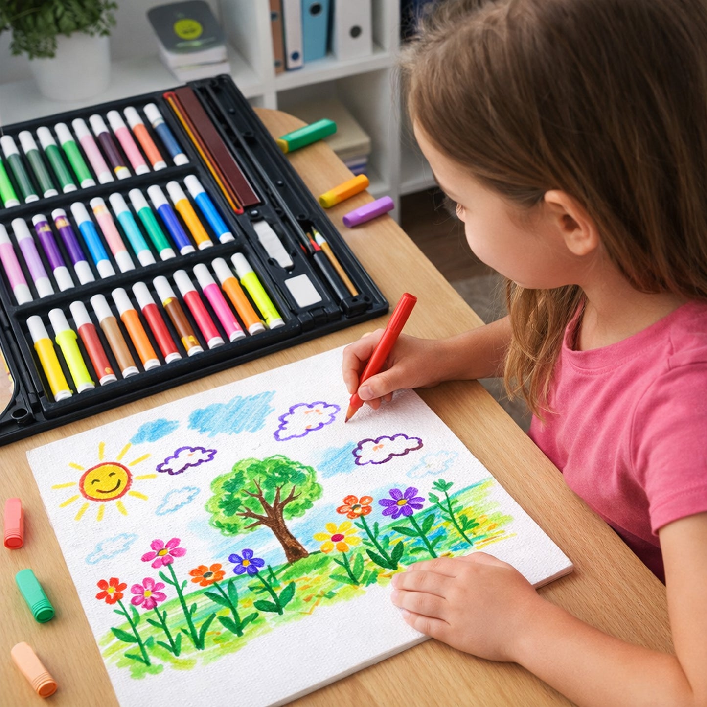 150 Piece All-in-One Art & Drawing Kit with Sketch Pens, Crayons, Pastels & Watercolors - Happy Price - Image 2