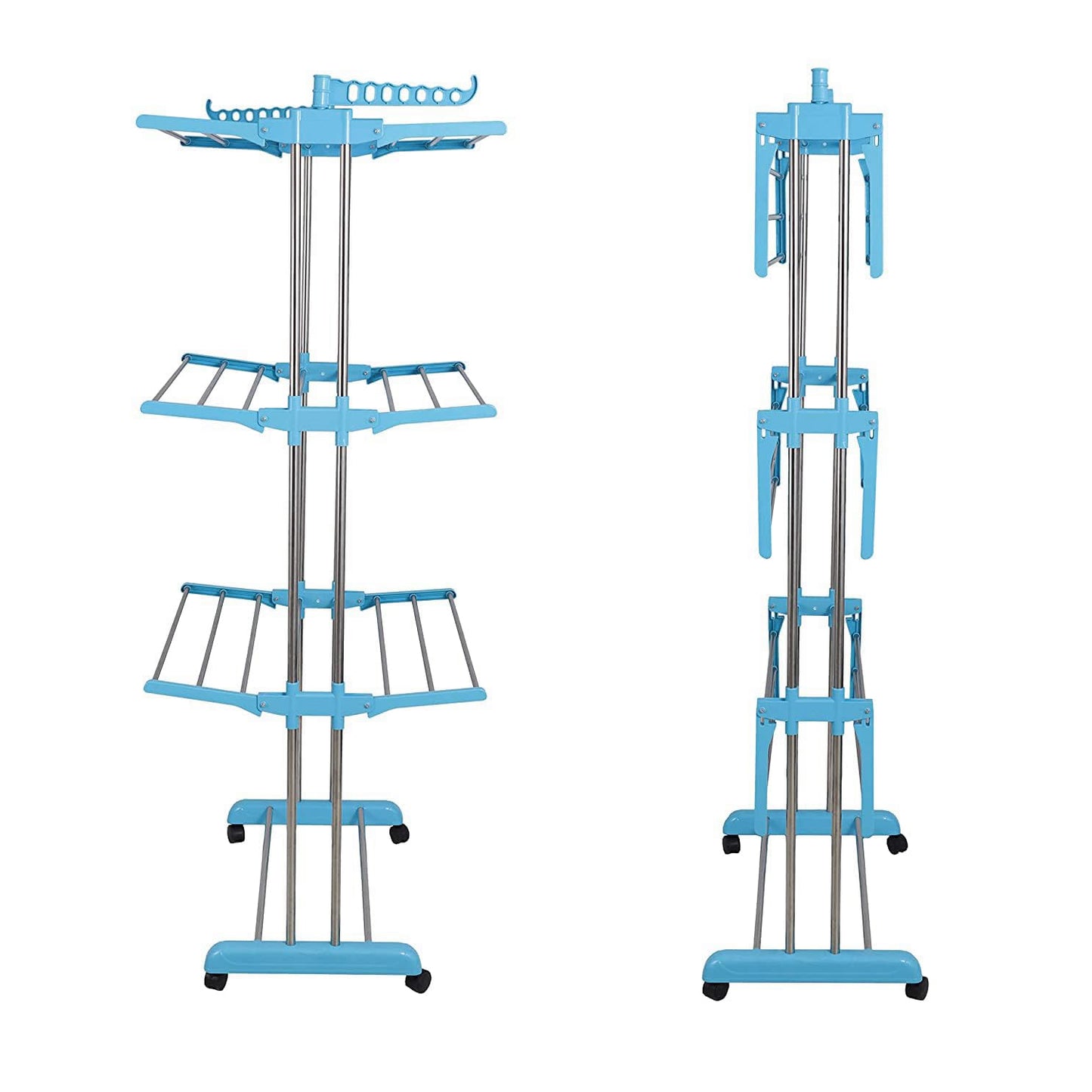 Premium Heavy Duty Stainless Steel 3 Layer Foldable Cloth Drying Stand (1 Set  With Brown Box) - Happy Price - Image 4