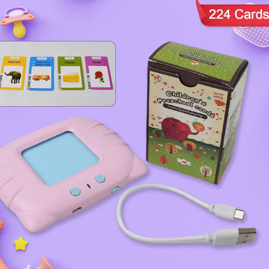 Preschool Learning Toys Flash Cards For Small Kids Educational Toys English Words Learning Machine For Kids With 224 Words Birthday Gift For Kids Intelligent Electric Kids Language Card (1 Set) - Happy Price - Image 1