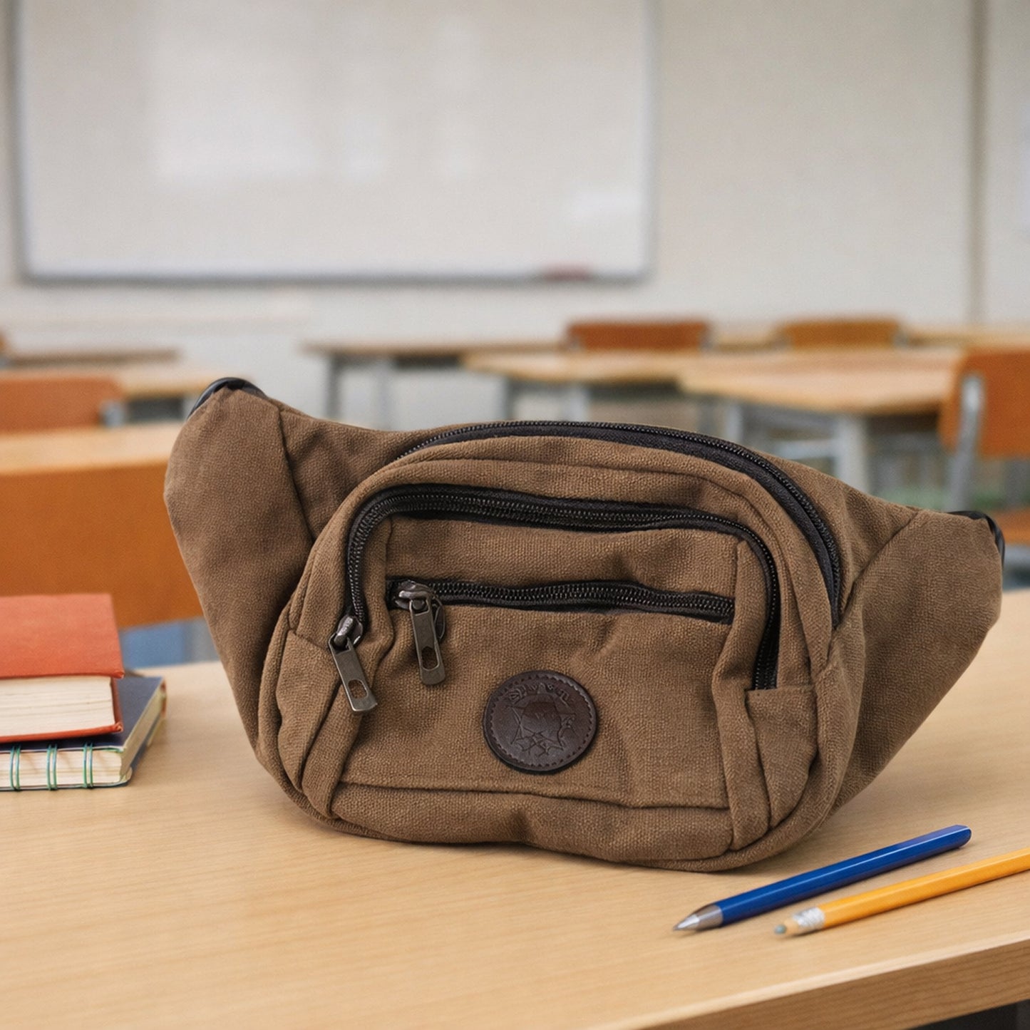 Canvas Waist Bag for Men & Women (1 Pc) - Adjustable Sling Pouch - Happy Price - Image 3