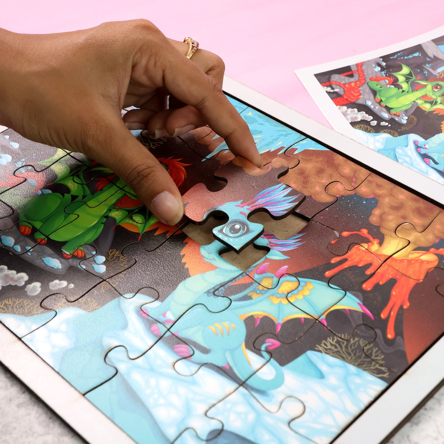 Wooden Jigsaw Puzzle Board for Kids - Assorted Cartoon & Animal Designs (1 Pc) - Happy Price - Image 3