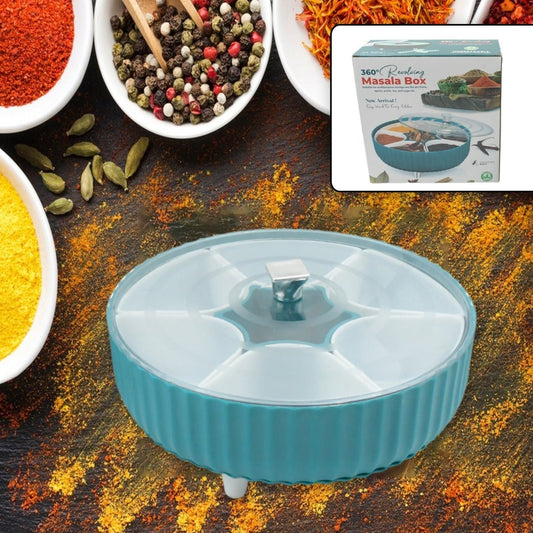 360 Revolving Spice Box  Dry Fruit Box Plastic 7 Compartment Box Suitable For Multipurpose Storage Use Like Dry Fruit  Spices  Pickle  Tea   Sugar Etc Kitchen Use - Happy Price - Image 1