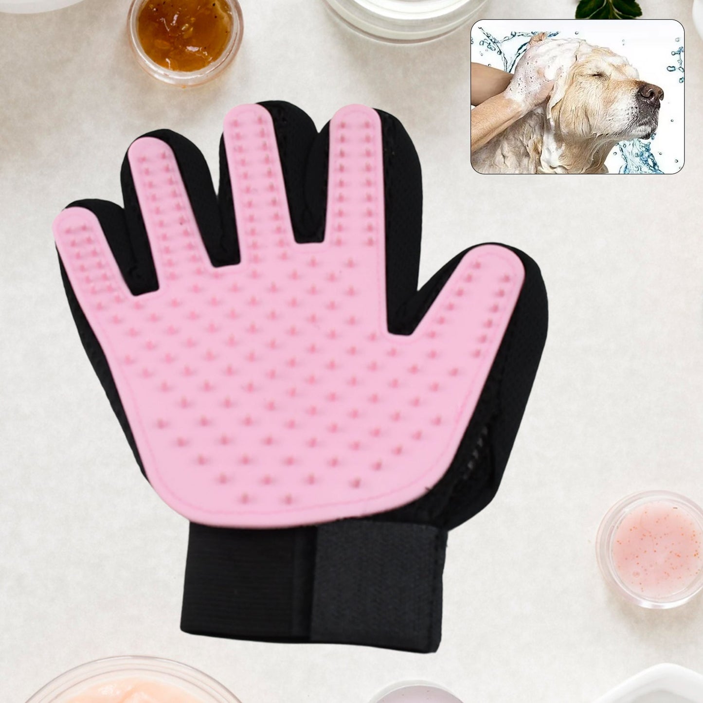 Pink True Touch Gloves Gloves Bathing Tool (1 Pc) - Happy Price - Image 1