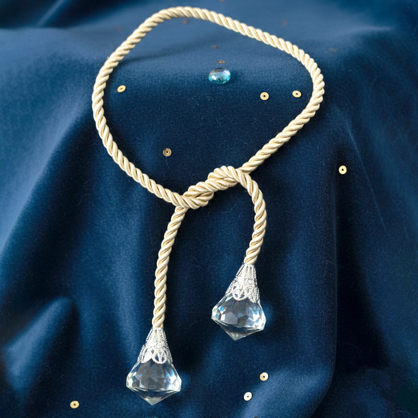 Decorative Curtain Tieback with Crystal Drop Ends (1 Pc) - Happy Price - Image 6