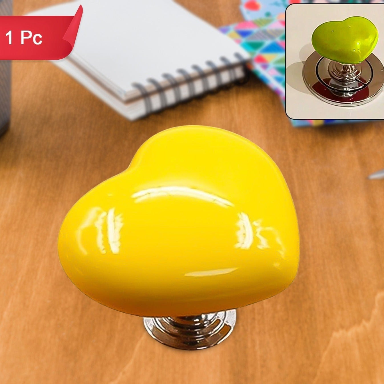 Multipurpose Cabinet Door Handle Drawer Heart-shaped Knob Pulls Toilet Press Button (1 Pc) - Happy Price - Image 1
