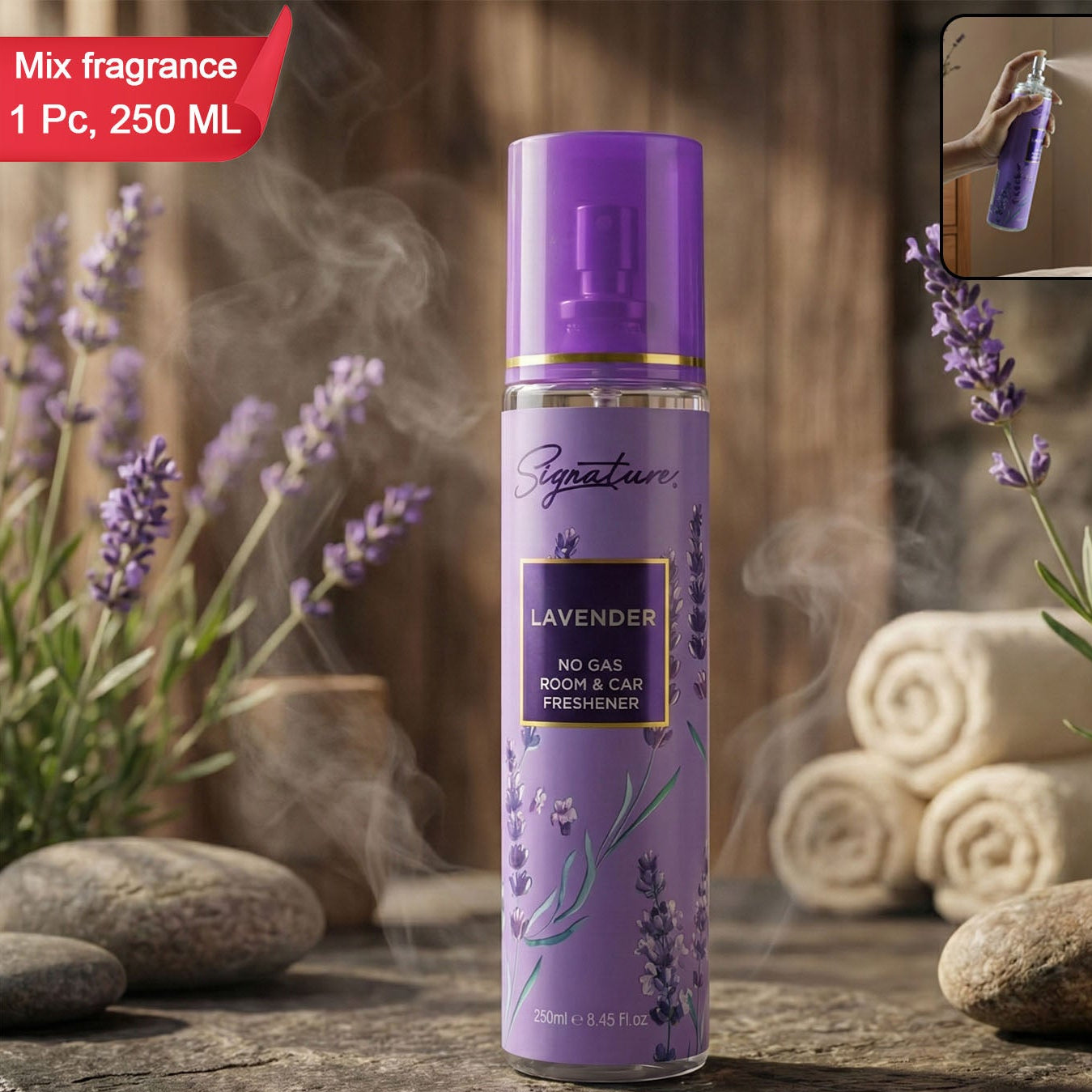 Lavender No Gas Room & Car Air Freshener Spray - 250ml - Happy Price - Image 1