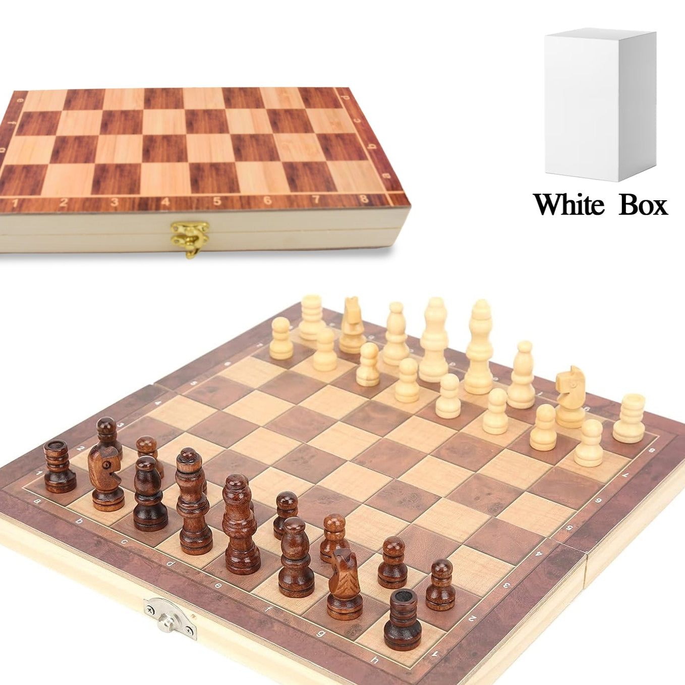 Foldable Wooden Chess Board Set (30  30 Cm  1 Set) - Happy Price - Image 1