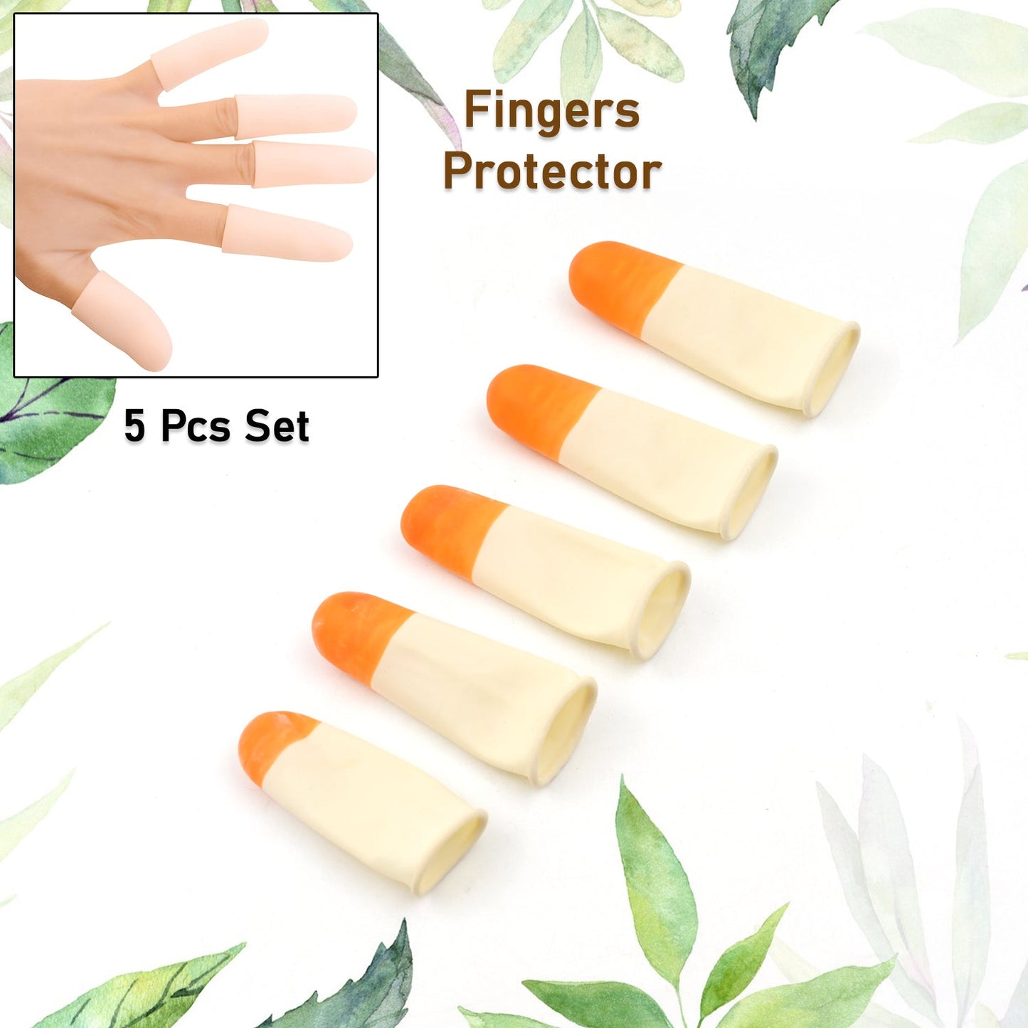 Finger Caps Silicone Finger Protectors Sleeves (Finger Cots  5 Pcs Set) - Happy Price - Image 2