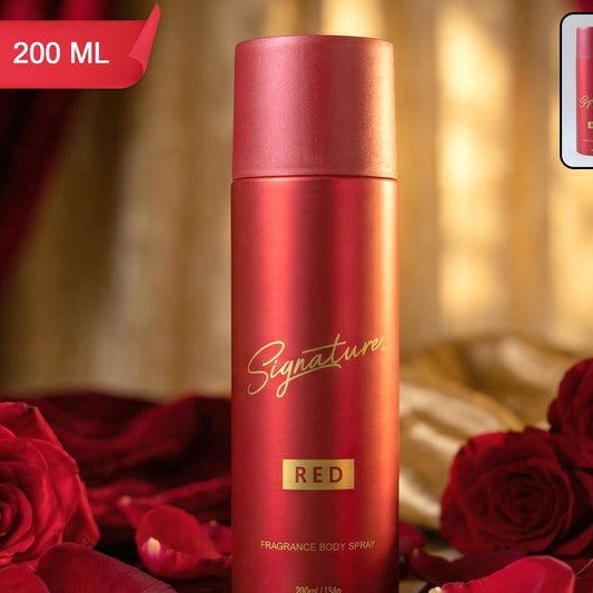 Signature Premium Red Fragrance Body Spray 200 ML for Men - Long Lasting Fresh Scent - Great Price - Image 1