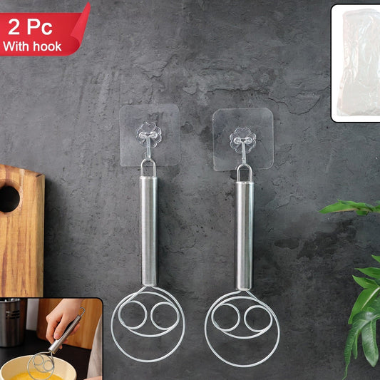 2 Piece Stainless Steel Spiral Whisk Set for Kitchen - Happy Price - Image 1
