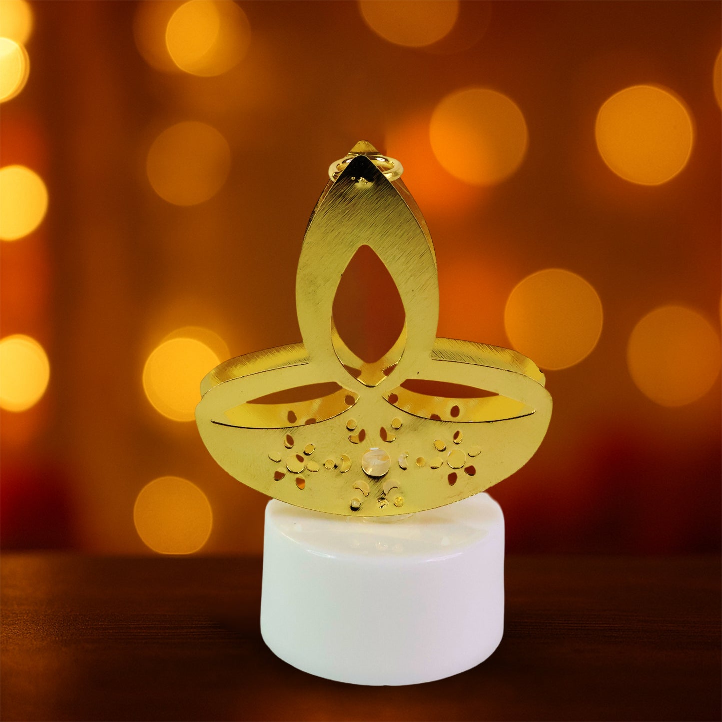 12 Pc Golden Diya LED Tealight Candles - Flameless Decorative Lights for Home & Festivals - Happy Price - Image 3