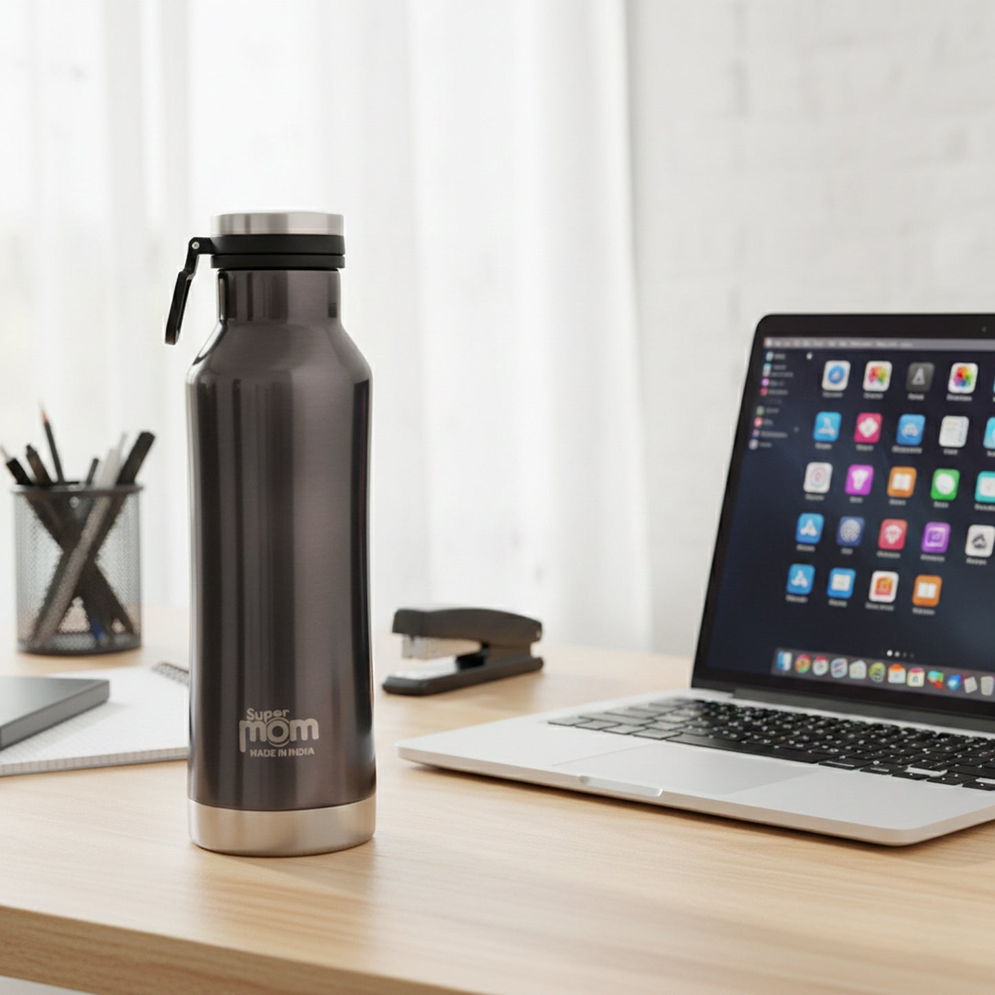 500 ML Stainless Steel Insulated Water Bottle with Flip Lock Lid - Hot & Cold Vacuum Flask for Travel & Daily Use (1 Pc) - Happy Price - Image 3