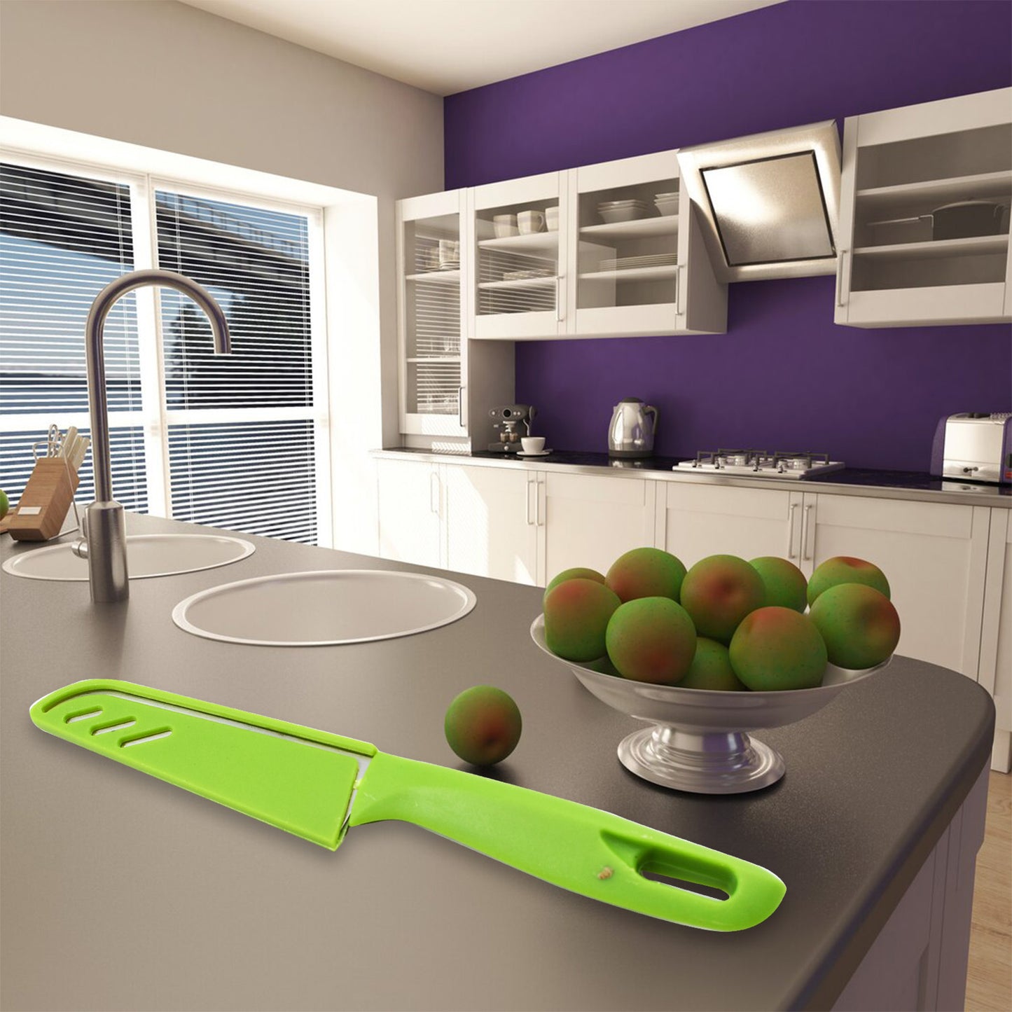 Multifunction Kitchen Tools Stainless Steel And Plastic Kitchen Knife And Scissor Ideal Accessory Set For Kitchen - Happy Price - Image 2