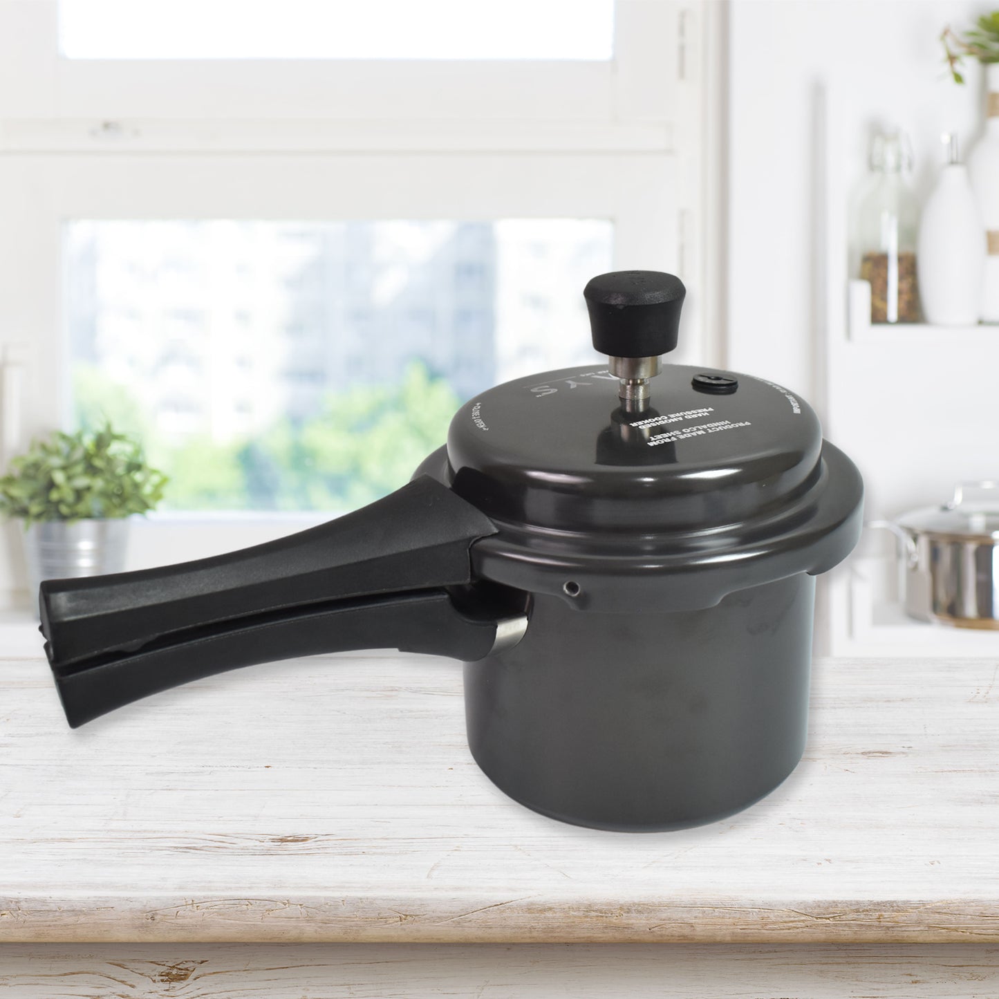Aluminium Rays Black Beauty Pressure Cookers With Outer Lid (1.5 Litres) - Happy Price - Image 4