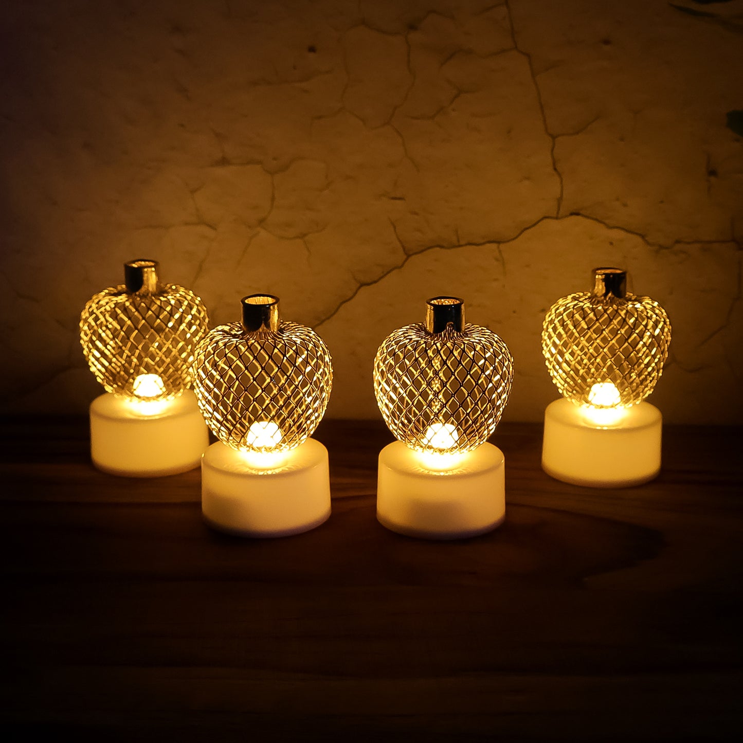 Decorative Apple Shape LED Tealight Candles - Set of 4 - Happy Price - Image 6
