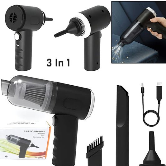 3-in-1 Rechargeable Mini Vacuum Cleaner & Air Blower - Portable Cordless Dusting Tool - Happy Price - Image 1