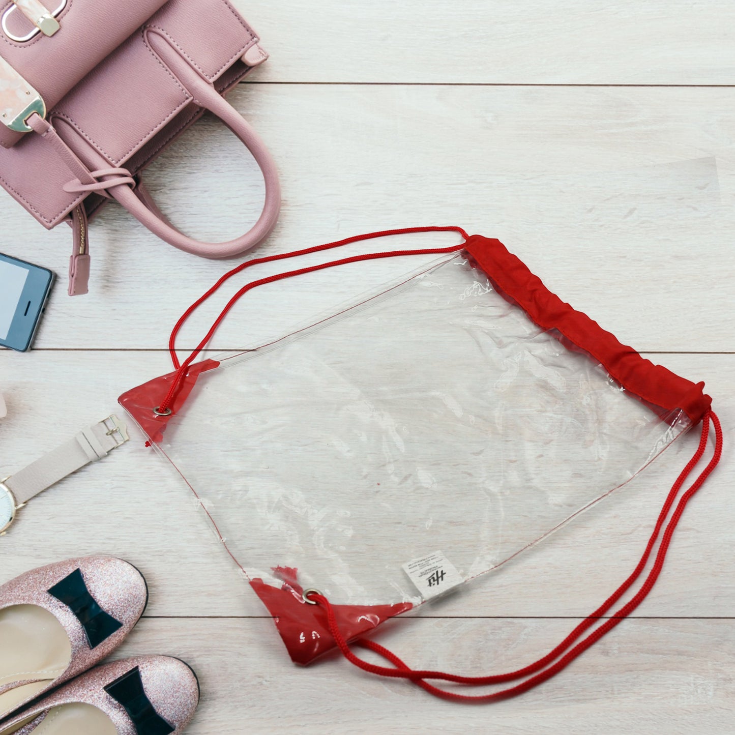 Plastic Waterproof Pouch Transparent Stadium Bags Clear String Bag For Gym Concert Travel Beach Swimming Sport - Happy Price - Image 2