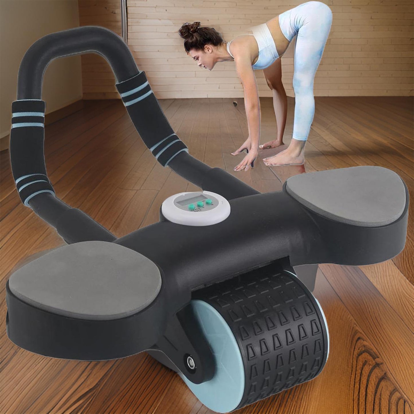 Abdominal Wheel Roller Widened Elbow Support Roller With Timer  Skipping Rope (1 Set) - Happy Price - Image 2