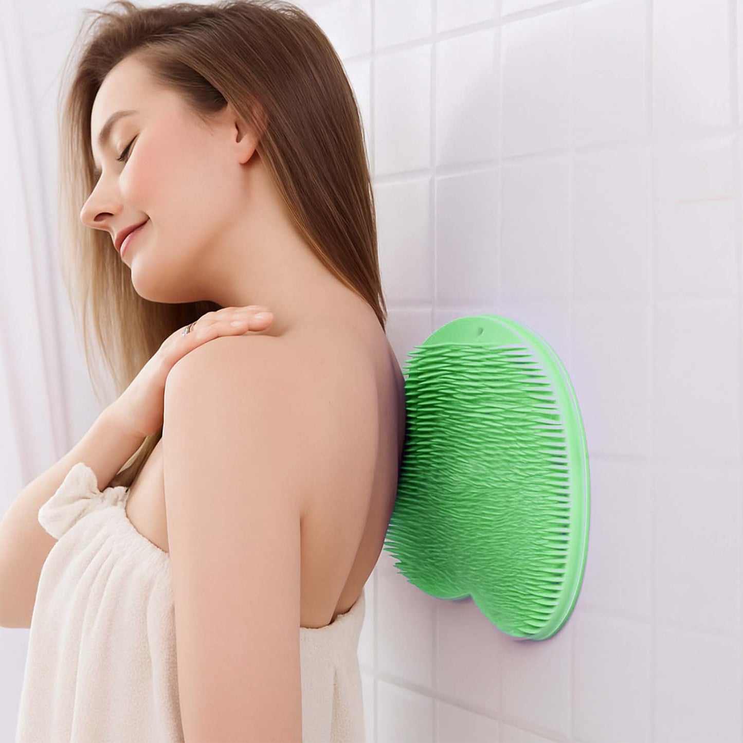 Purple Silicone Foot Scrubber Mat with Suction Cups for Shower - Happy Price - Image 3