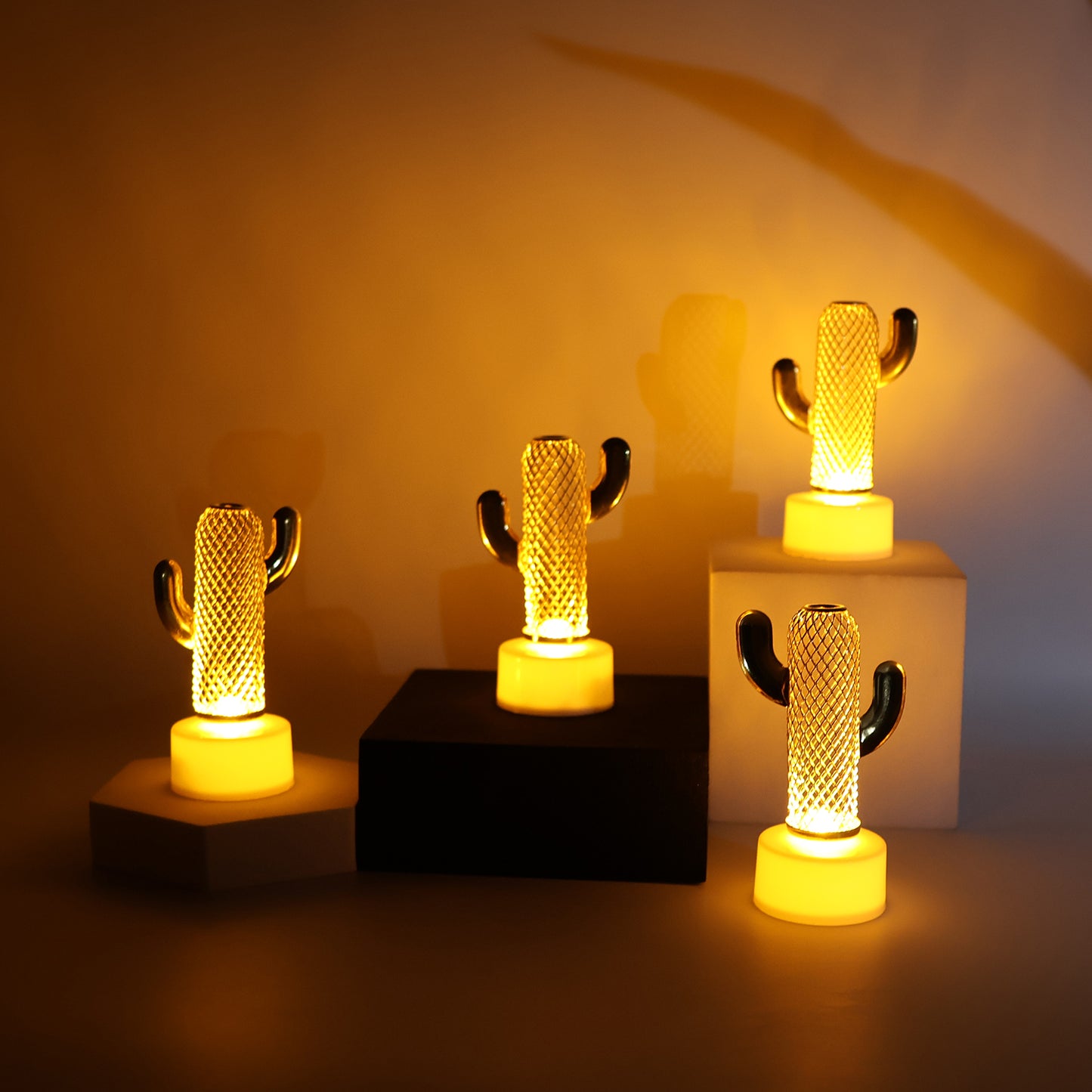 Set of 4 Cactus Shaped Flameless LED Candles for Home Decor - Happy Price - Image 5