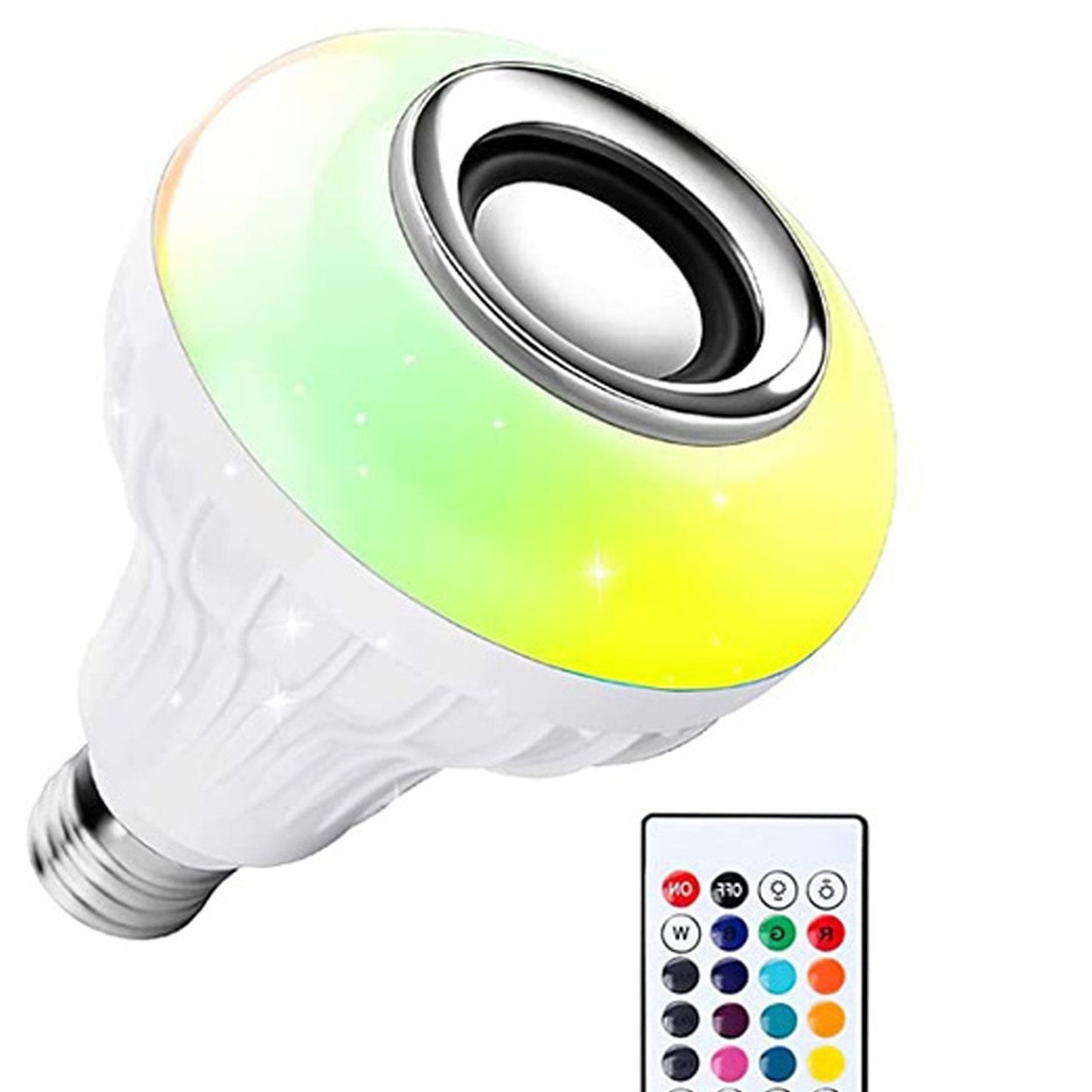 Wireless Bluetooth Sensor 12w Music Multicolor Led Bulb With Remote Controller - Happy Price - Image 1