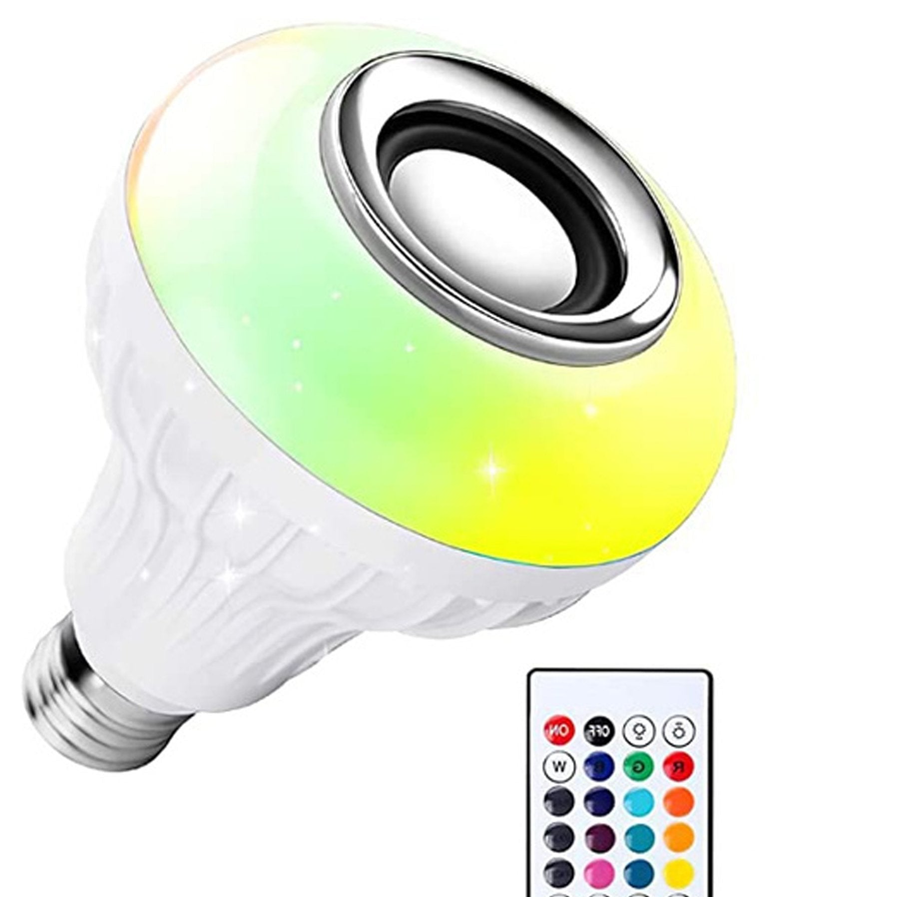 Wireless Bluetooth Sensor 12w Music Multicolor Led Bulb With Remote Controller - Happy Price - Image 1