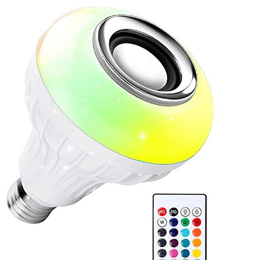 Wireless Bluetooth Sensor 12w Music Multicolor Led Bulb With Remote Controller - Happy Price - Image 1
