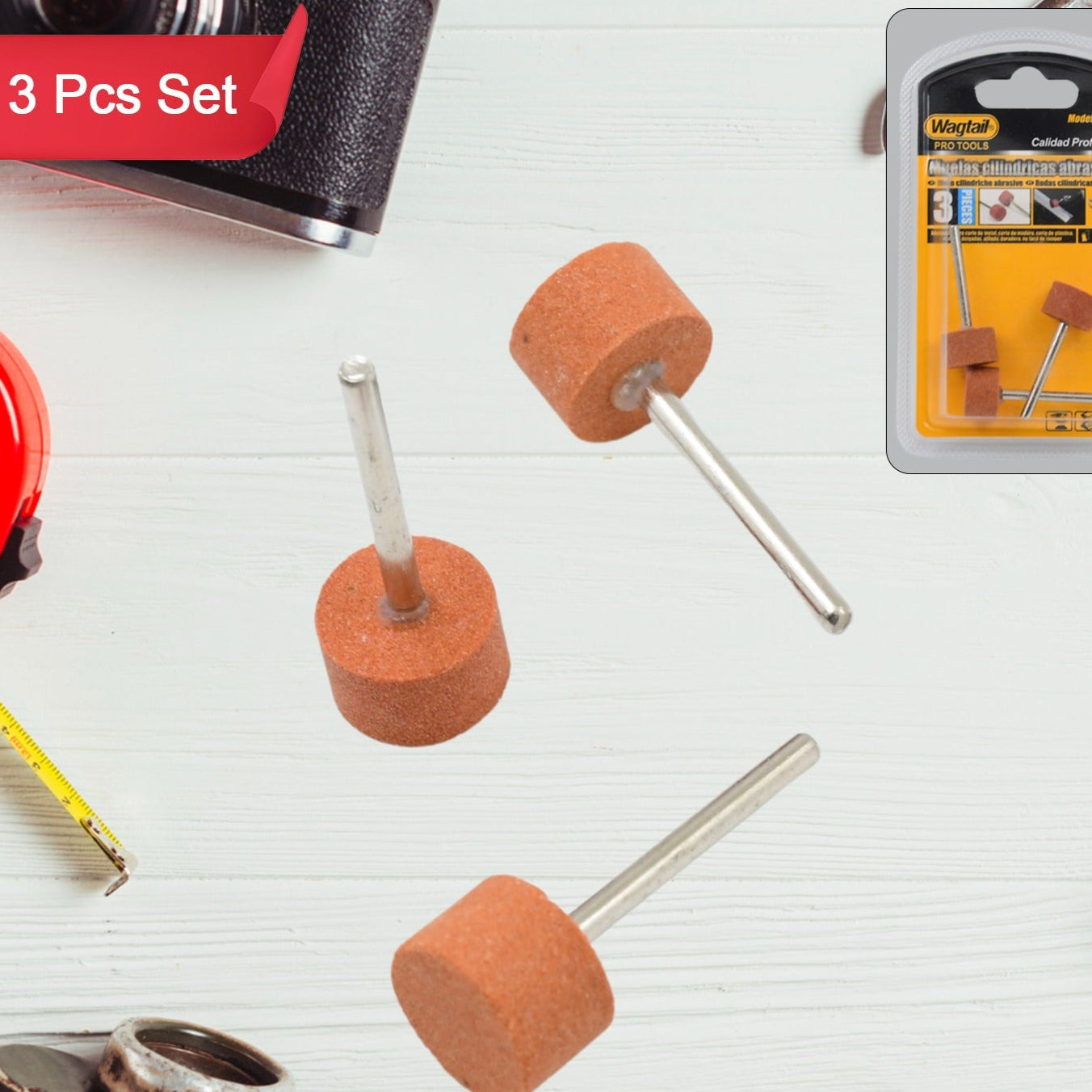 Wool Felt Polishing Buffing Wheels Wool Felt Mounted Polishing Bits (3 Pcs Set) - Happy Price - Image 1
