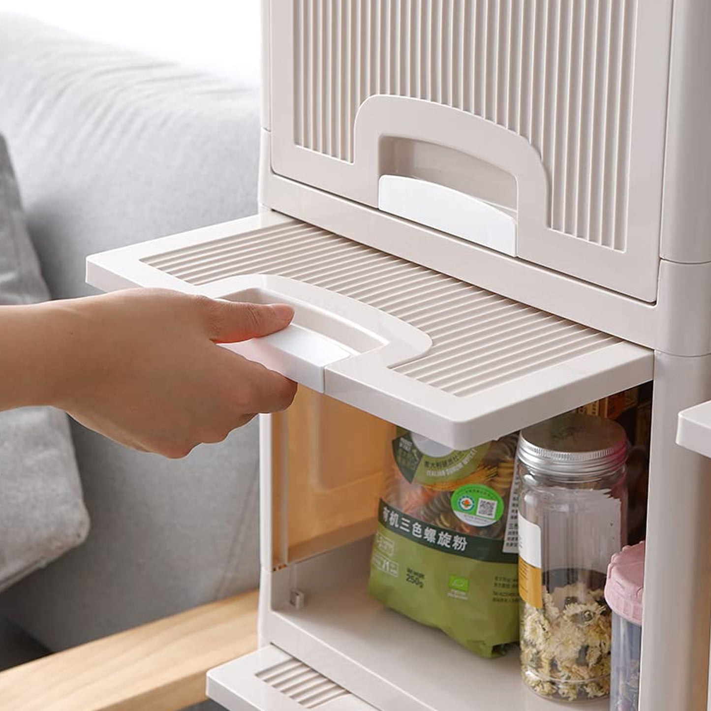 Multipurpose Storage Cabinet Storage Solutions Plastic Drawers  Multi Layer Wardrobe Storage Drawers  Foldable Multipurpose Drawer Units For Kitchen Bathroom Bedroom Cloth (4 Layer) - Happy Price - Image 6