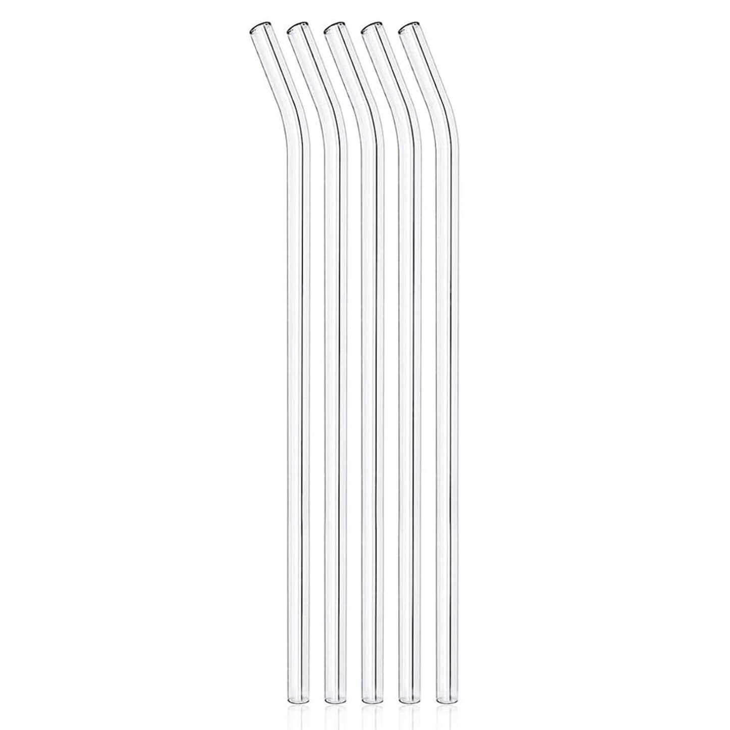 Clear Glass Drinking Straws Set - 5 Pieces, Reusable & Dishwasher Safe - Happy Price - Image 4