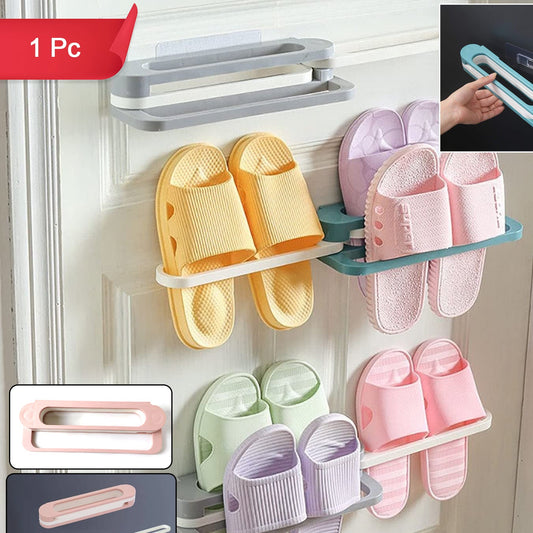 Wall Mounted Slipper Holder Rack - 1 Pc Space-Saving Footwear Organizer - Happy Price - Image 1