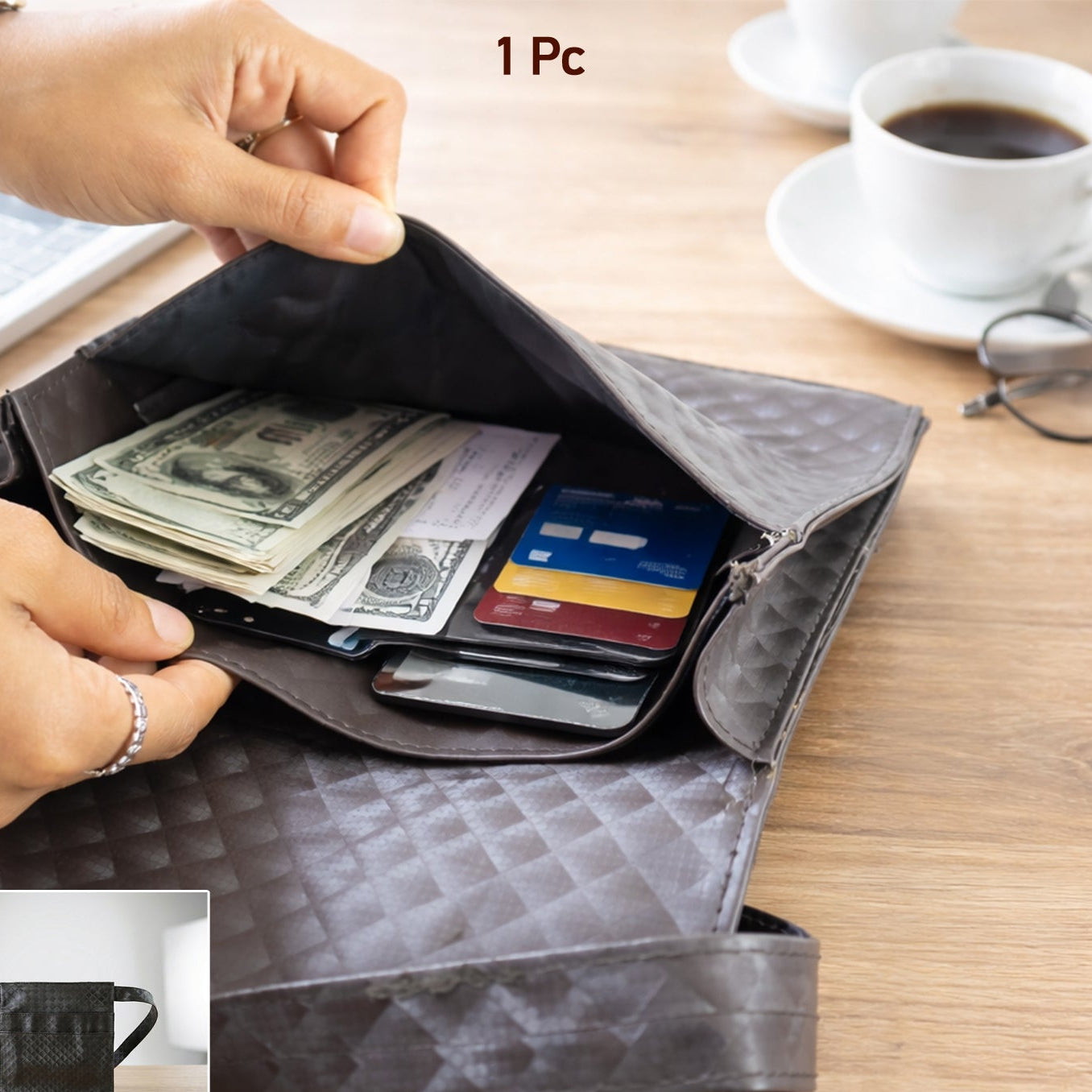 Quilted Crossbody Sling Bag for Men & Women with Adjustable Strap (1 Pc) - Happy Price - Image 1