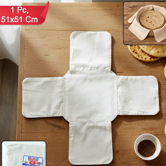 Pure Cotton Roti Mate Cloth Round Roti Cover (51  51 Cm 1 Pc)
